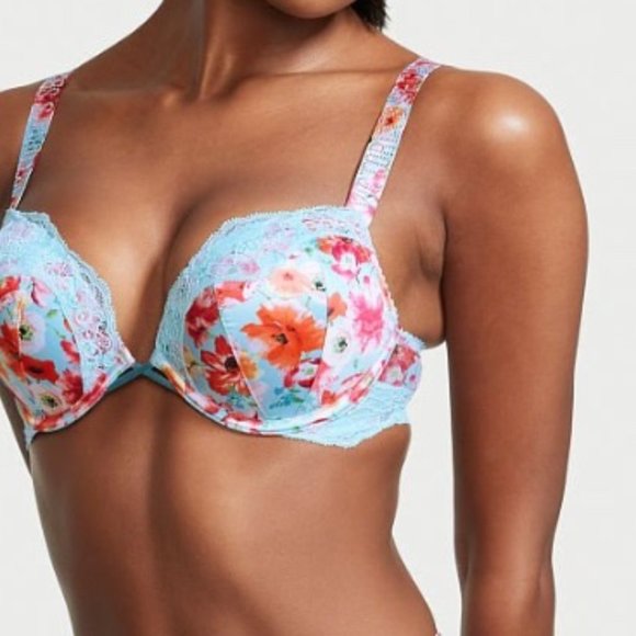 32A  VERY SEXY Bombshell Add-2-Cups Push-Up Bra Happy Poppy - Picture 5 of 12